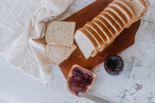 ekmek, havadan, kahvaltı içeren Ücretsiz stok fotoğraf