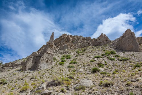 A Rocky Mountain Under the Blue Sky