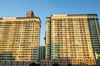 Concrete High Rise Building at Sunrise
