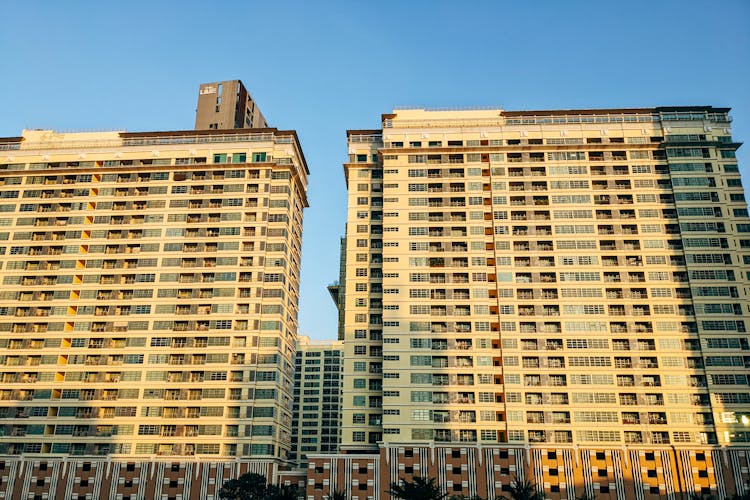 Concrete High Rise Building At Sunrise