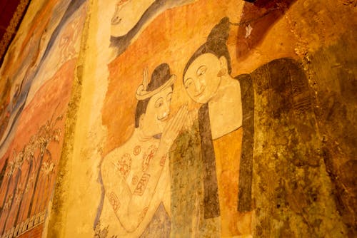 Low Angle Shot of a Fresco Painting 