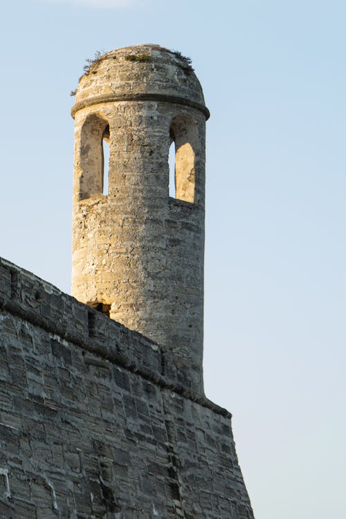 Free Low Angle Shot of Castillo de San Marcos Tower  Stock Photo