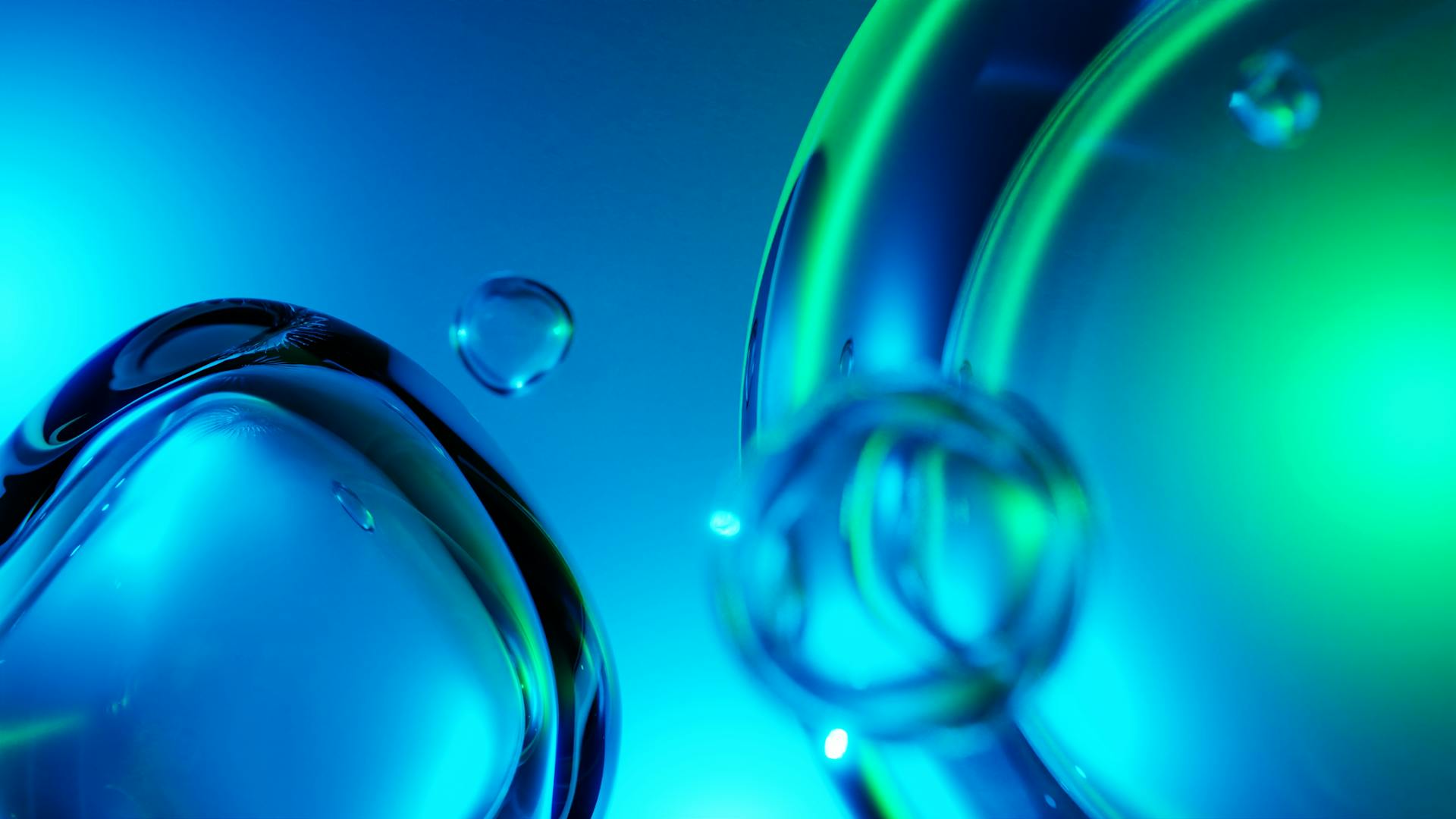 Bubbles on Blue Background