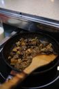 Brown Food on Black Frying Pan