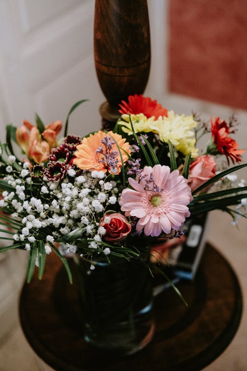 Free Colorful Flowers on a Vase Stock Photo
