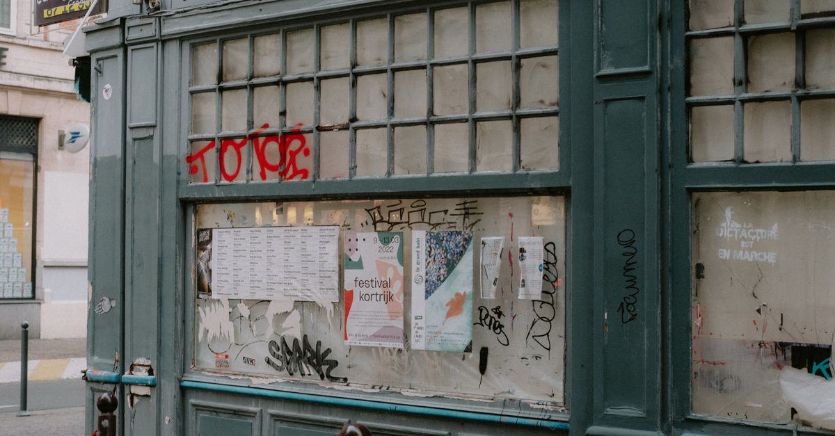 Graffit Window Graffiti on Windows in City · Free Stock Photo