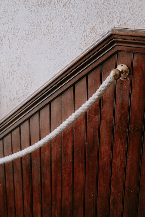 White Rope mounted in a Wooden Panel 