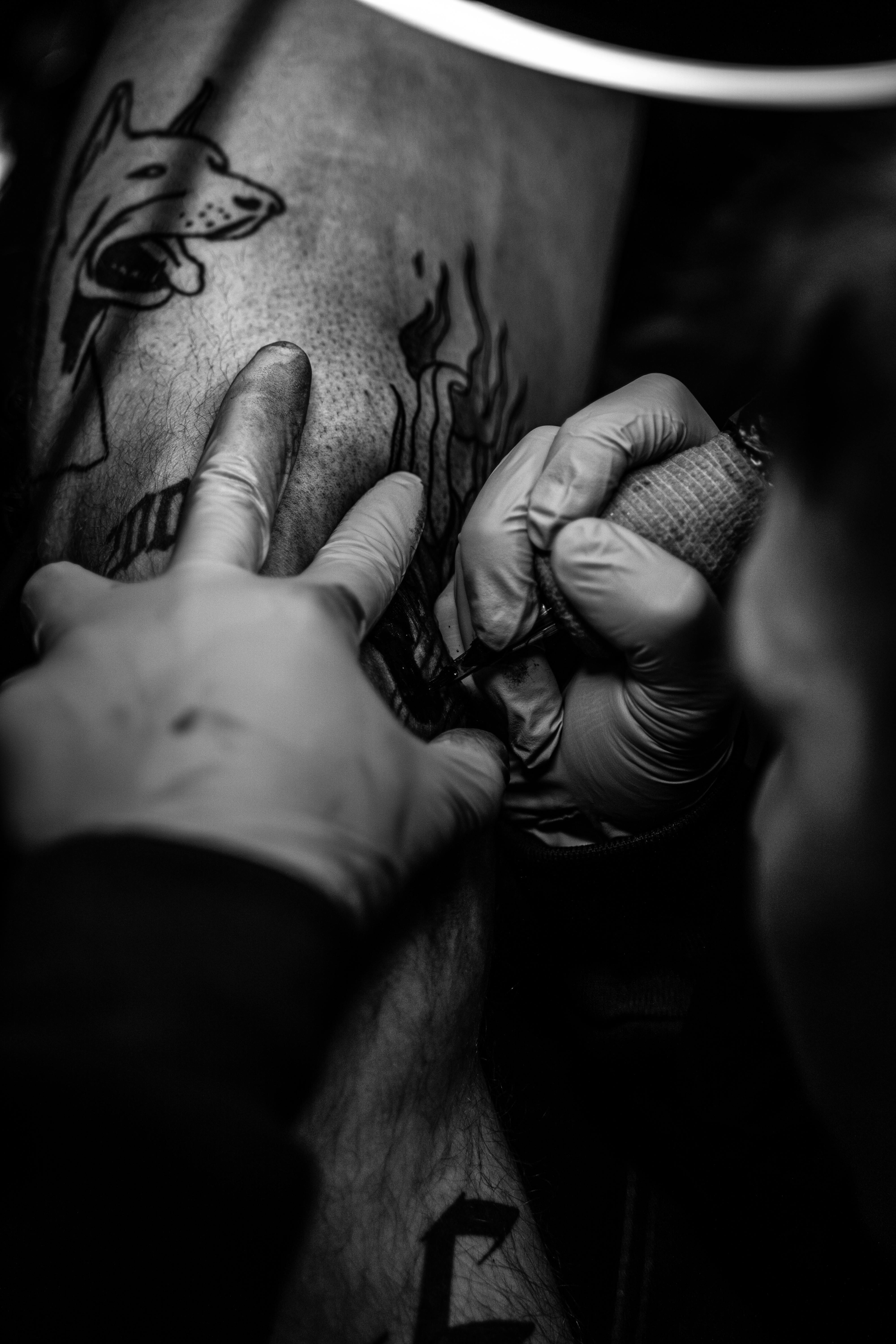 Tattoo Making in Close Up  Free Stock Photo