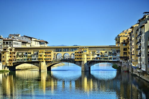 Free Drone Photography of the Ponte Vecchio Stock Photo