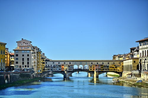 The Old Bridge Across Arno River in Florence, Italy