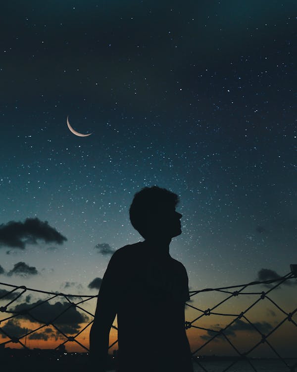 Free Silhouette Of Man During Nighttime Stock Photo