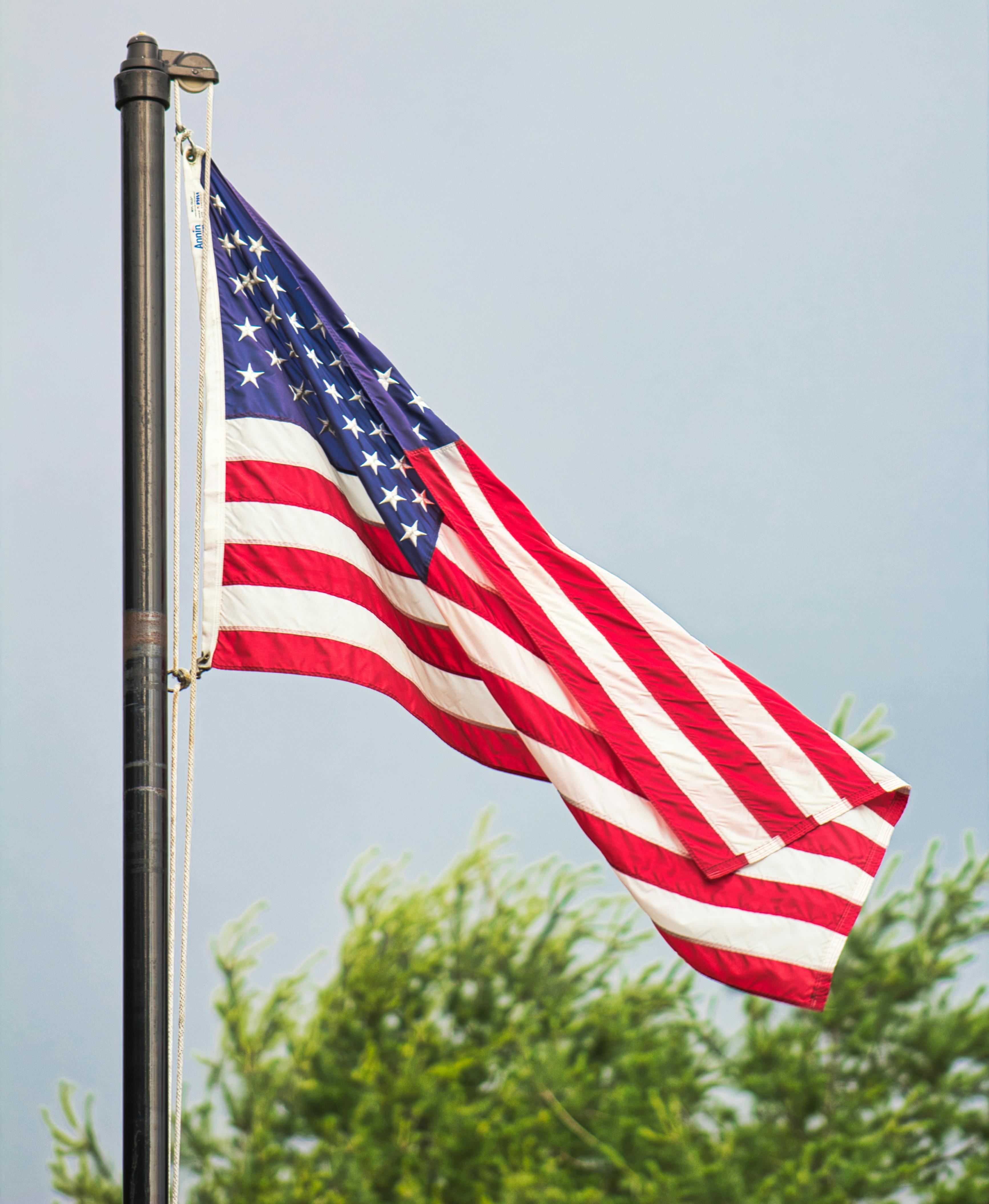Free stock photo of American flag, flag pole