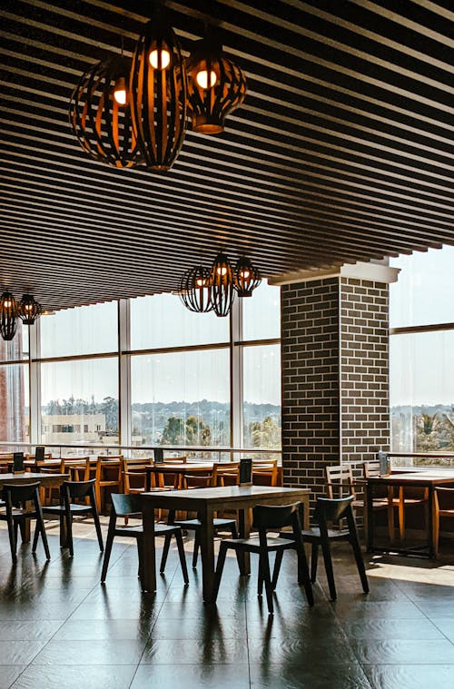 Sets of Chairs and Tables in a Dining Hall