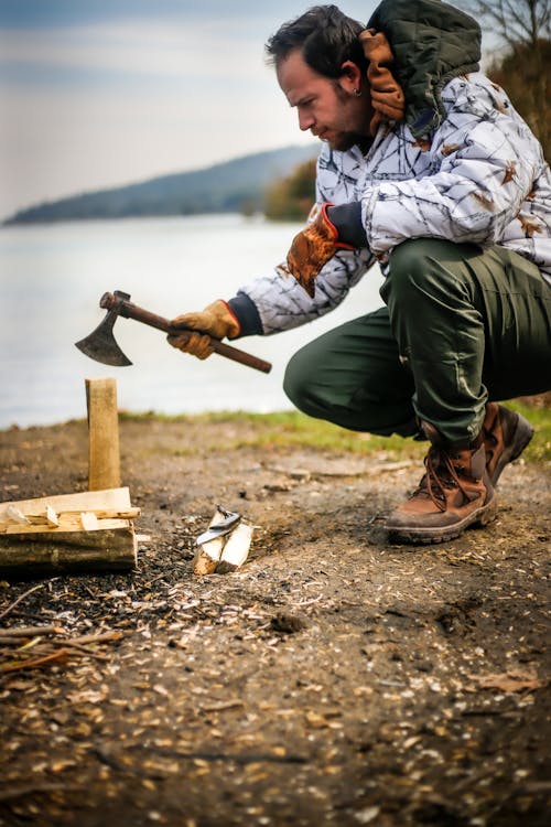 Man Chopping a Wood