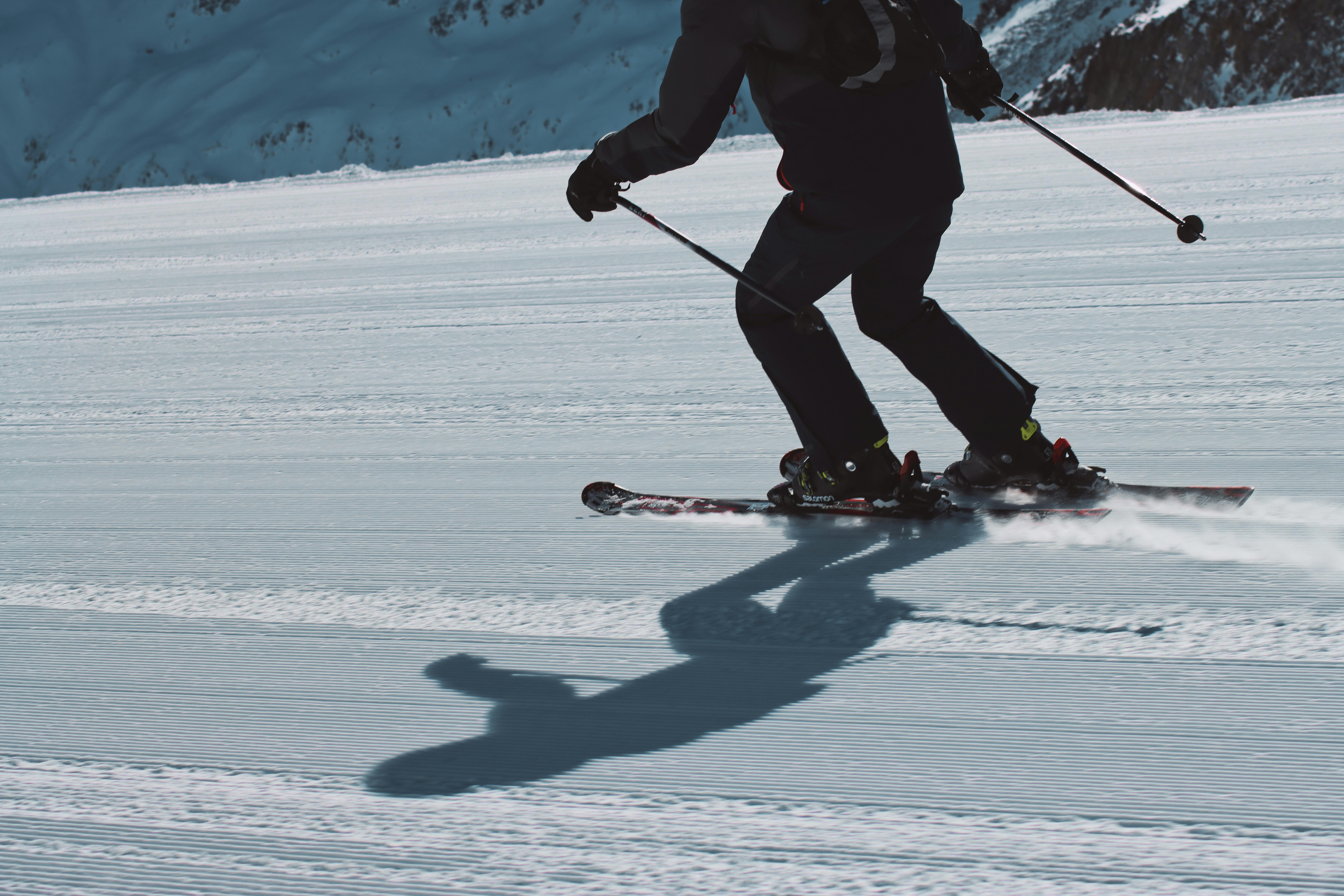 Prescription Goggle Inserts - Dynamic ski action on snowy slopes in Soelden, Tyrol, Austria.