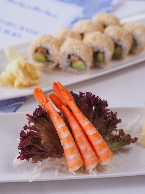 Free Sushi and Shrimps  Stock Photo