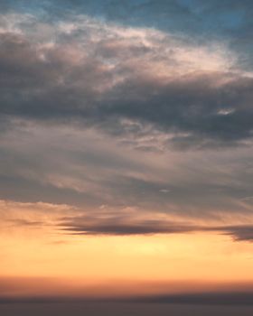 Beautiful sunset sky with dramatic clouds over Graz, Austria.