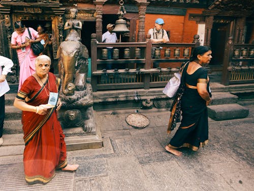People in Front of a Temple 
