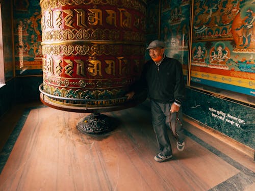 A Man in a Hindu Temple