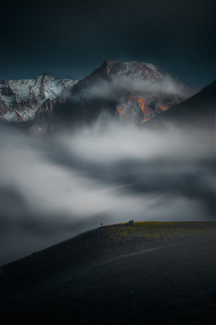 View Of A Mountains In Winter