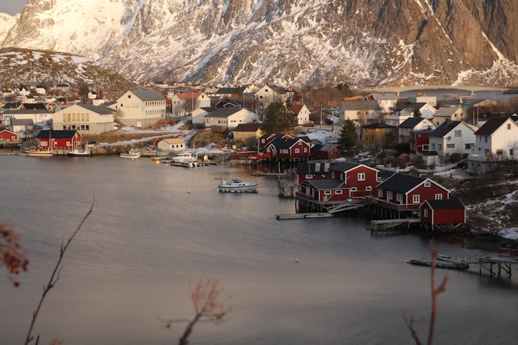 Houses In Village On Shore