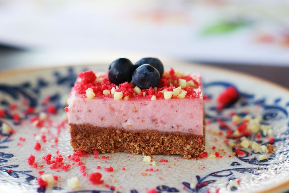 Blueberry Custard Tart With Peanut And Chocolate Crust