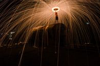 Freezelight made with Bengal fire in darkness