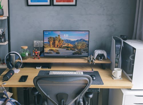 Desk with Monitor