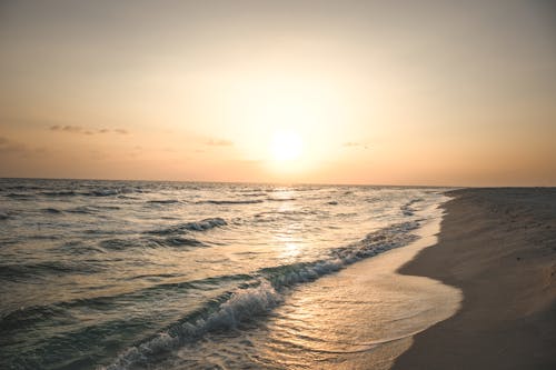 Ocean Waves Kissing the Beach Shore