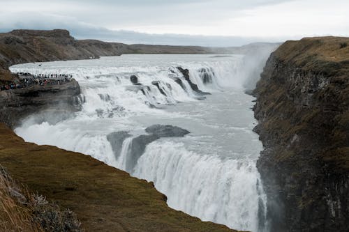 Foto stok gratis air terjun gulfoss, alam, besar sekali