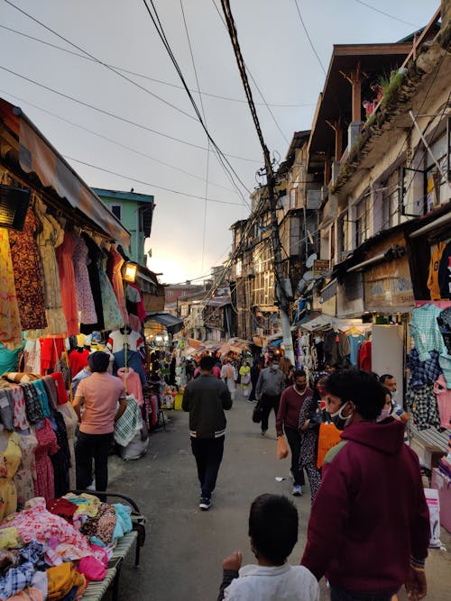 A busy market in Shimla, India
