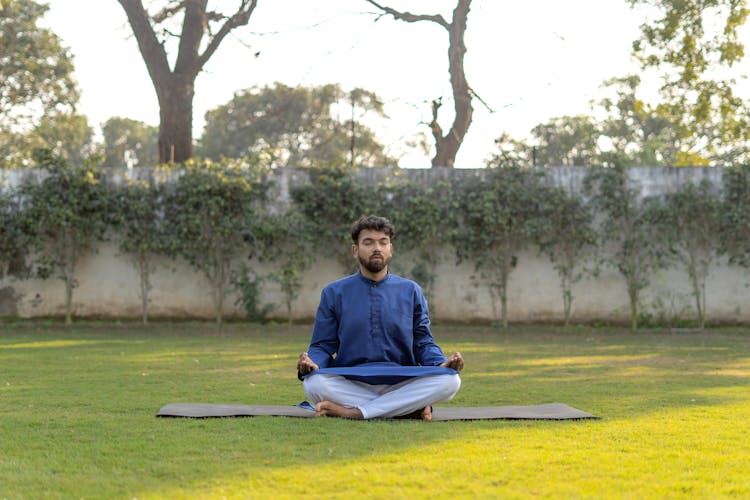 Bearded Man Meditating