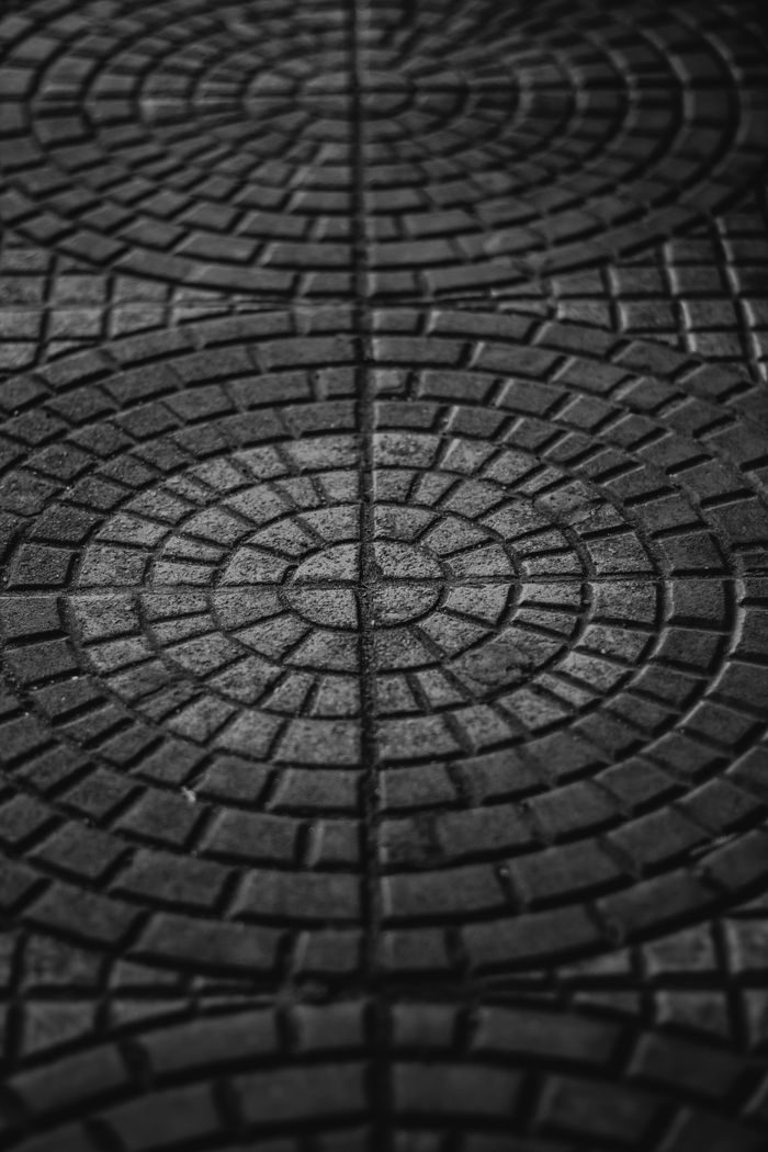 Close-up of large-format porcelain floor tiles