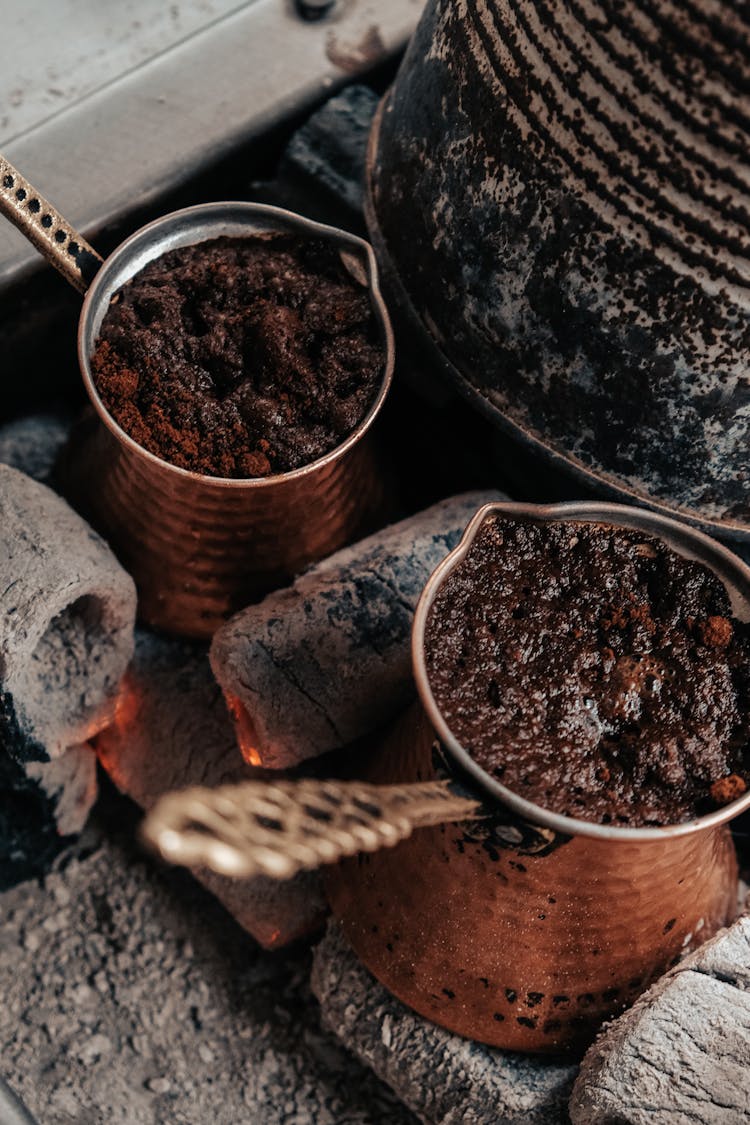 Close Up Of Traditional Coffe Brewing