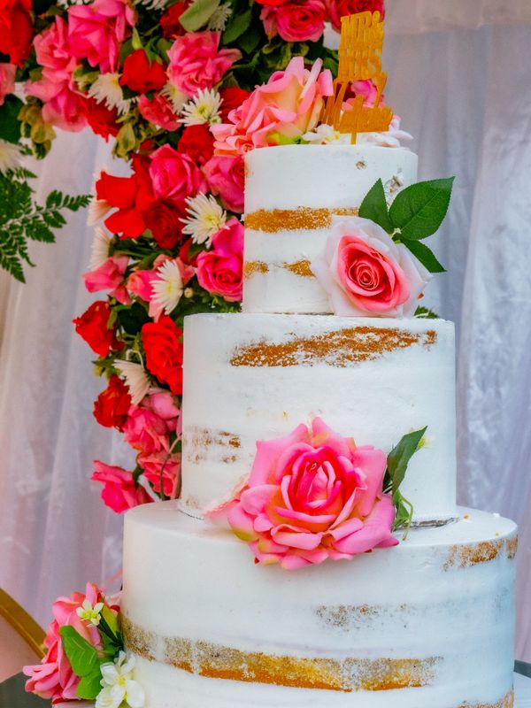 Pink floral custom cake