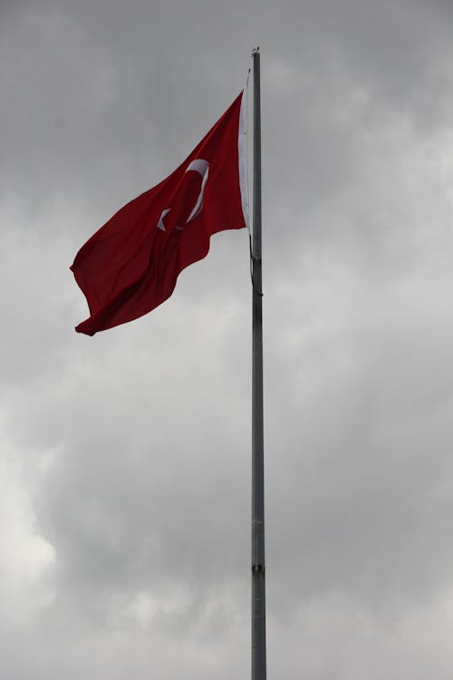 Turkey Flag on Flagpole 