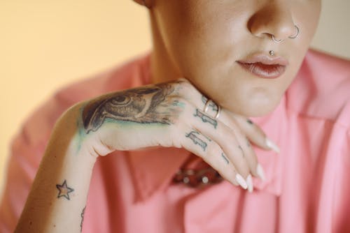 Free Close-up View of Tattooed Hand Stock Photo