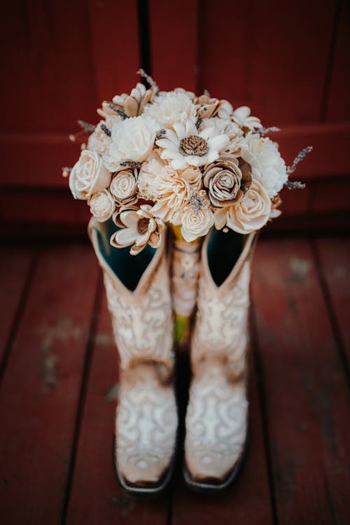 Flowers in Wedding Boots