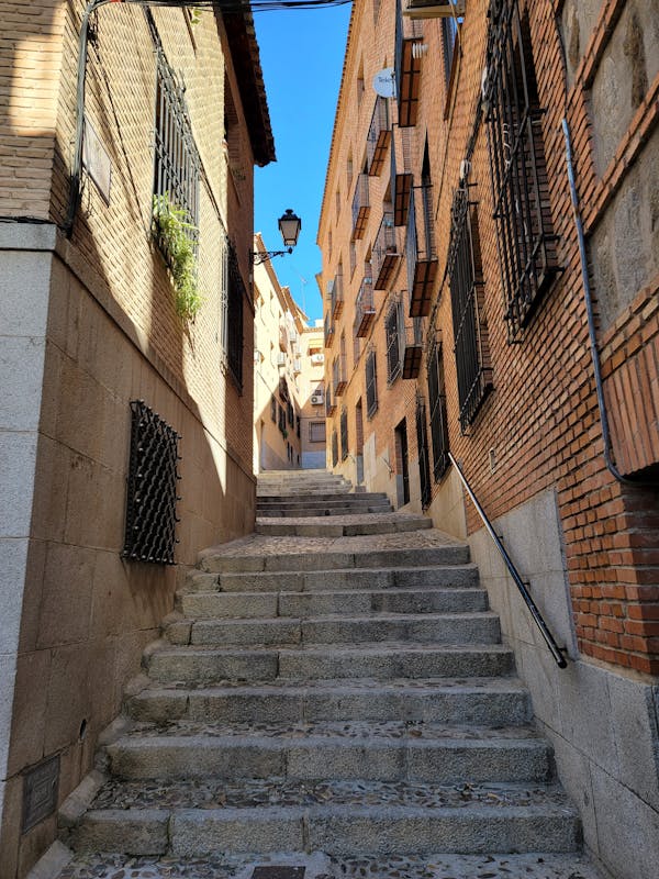 A Concrete Staircase between Buildings