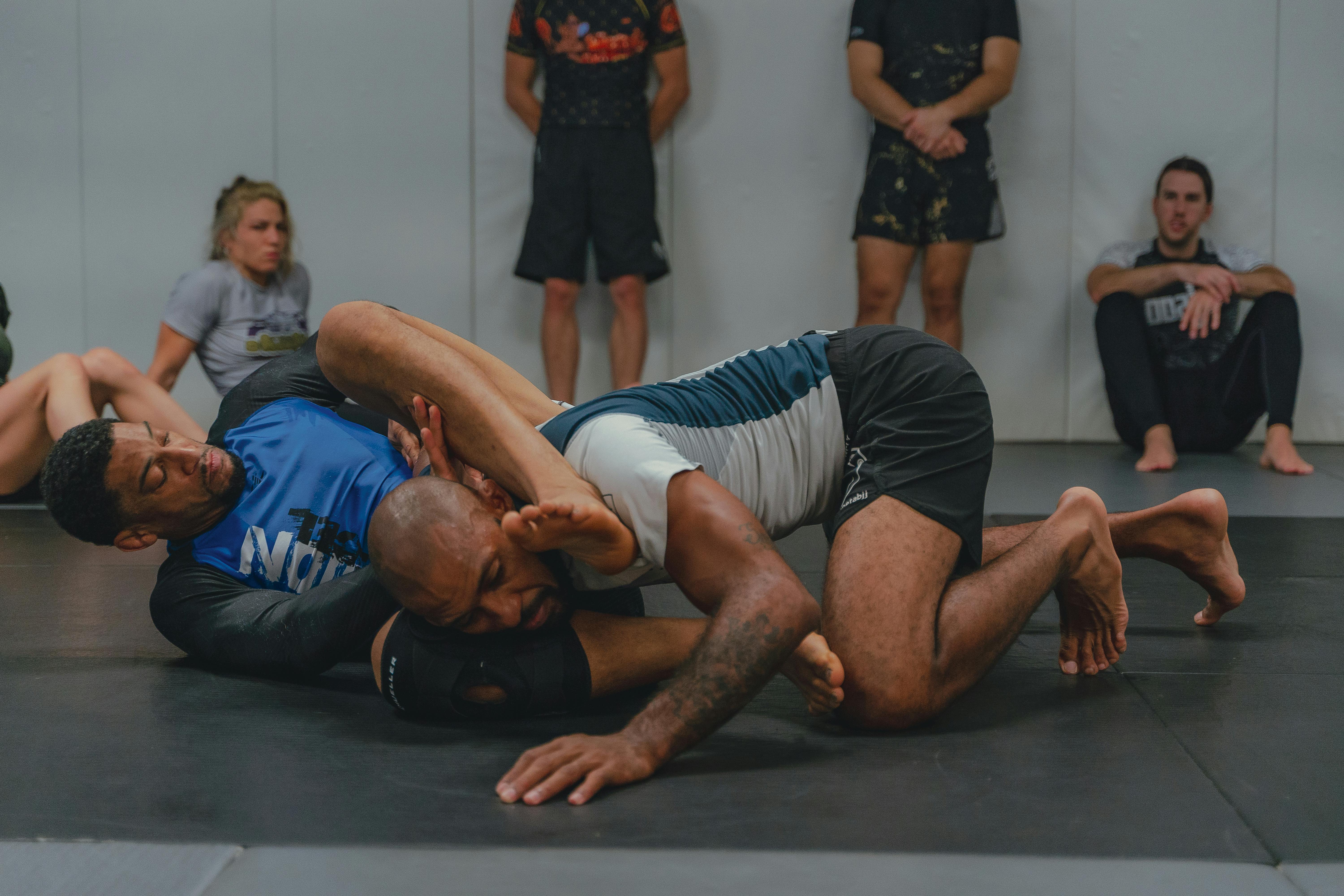 Intense martial arts grappling