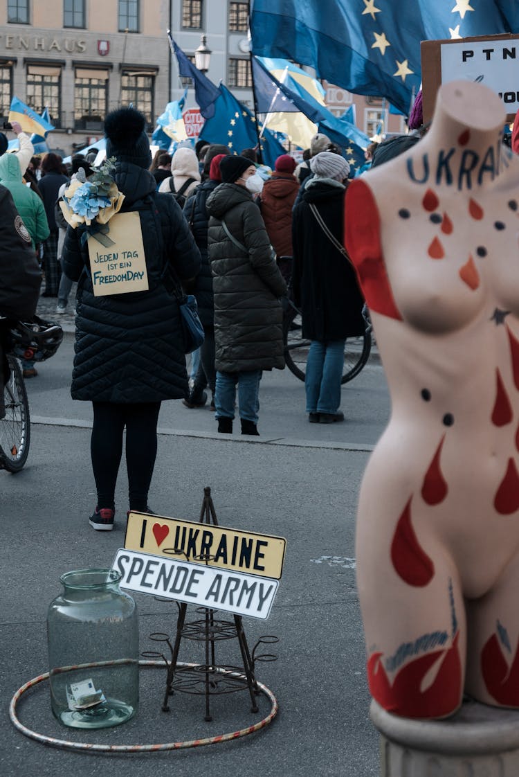 People Gathered At Pro Ukraine Rally In Germany