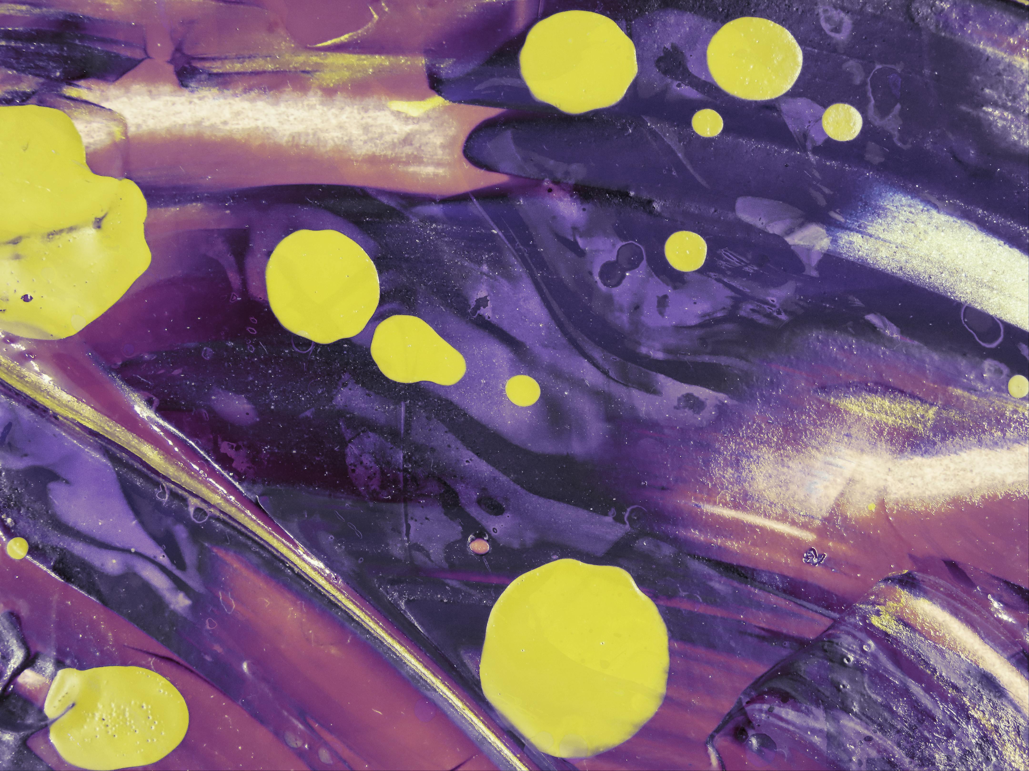 Yellow and Purple Abstract Painting · Free Stock Photo