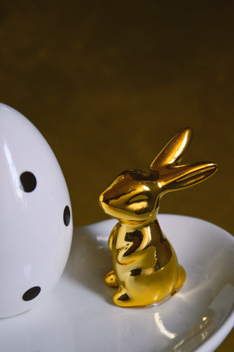 Gold Bunny Figurine