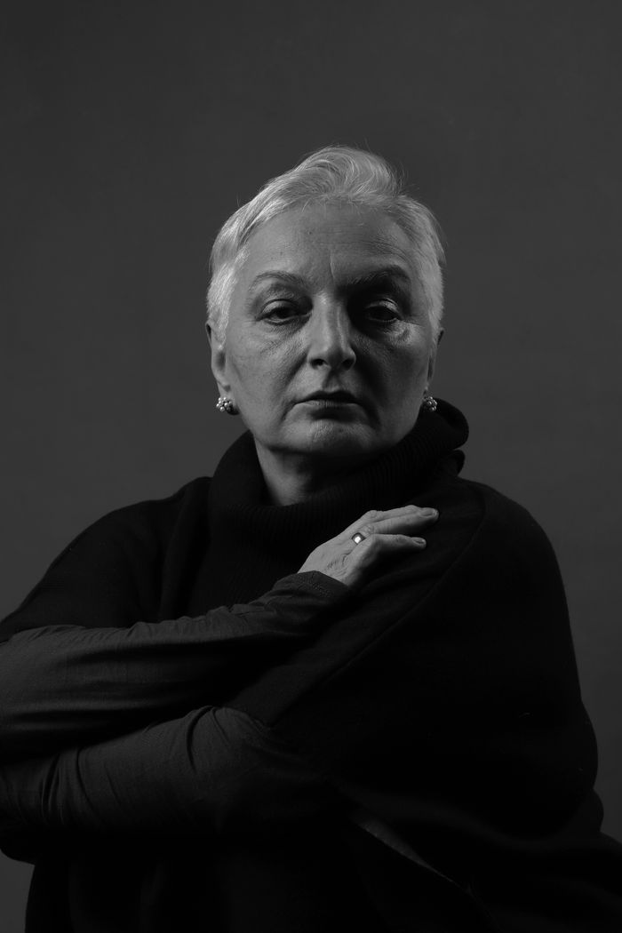 Grayscale portrait of a senior woman — photo by annmteu on Pexels