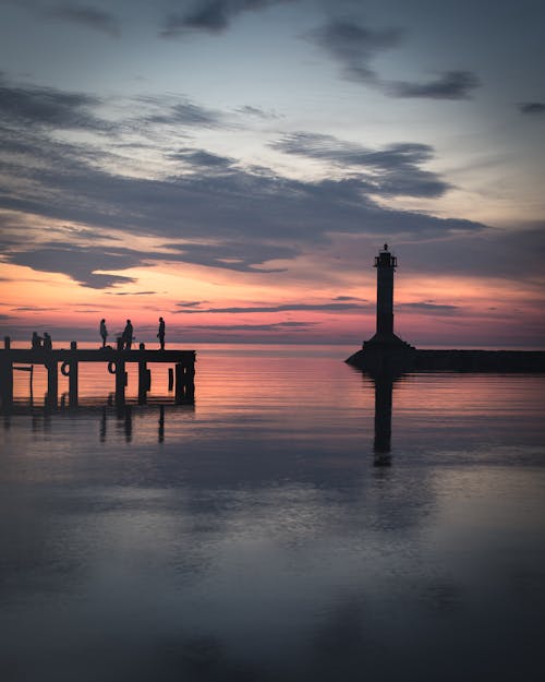 Kostenloses Stock Foto zu dämmerung, hinterleuchtet, leuchtturm