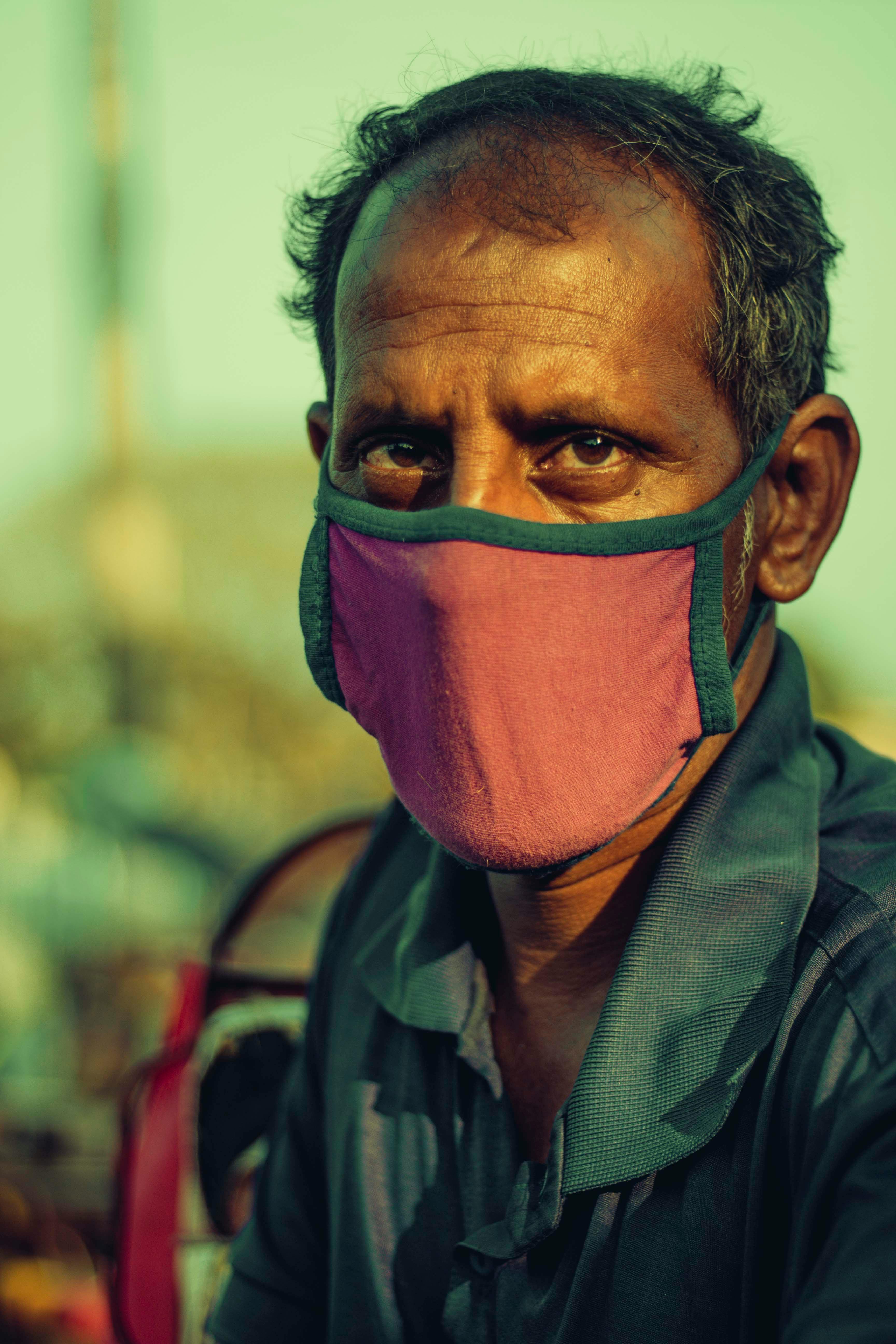 a man wearing face mask