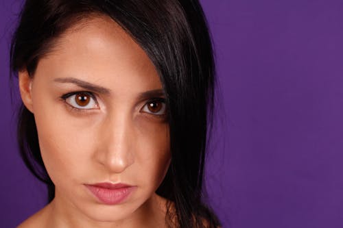 Close-Up Photography of Woman With Brown Eyes