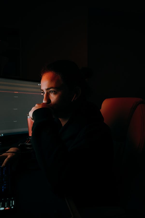 Gamer In Front of a Computer