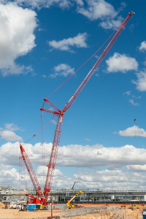 A Red Tower Crane