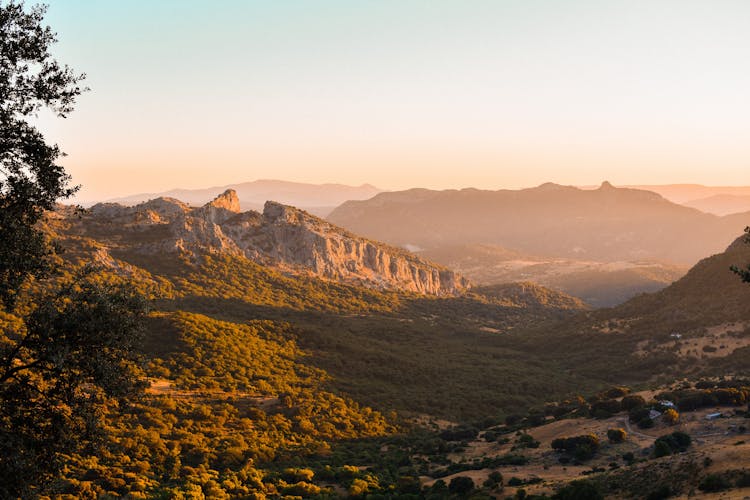 Foggy Mountains At Sunset